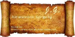 Juranovics Gergely névjegykártya